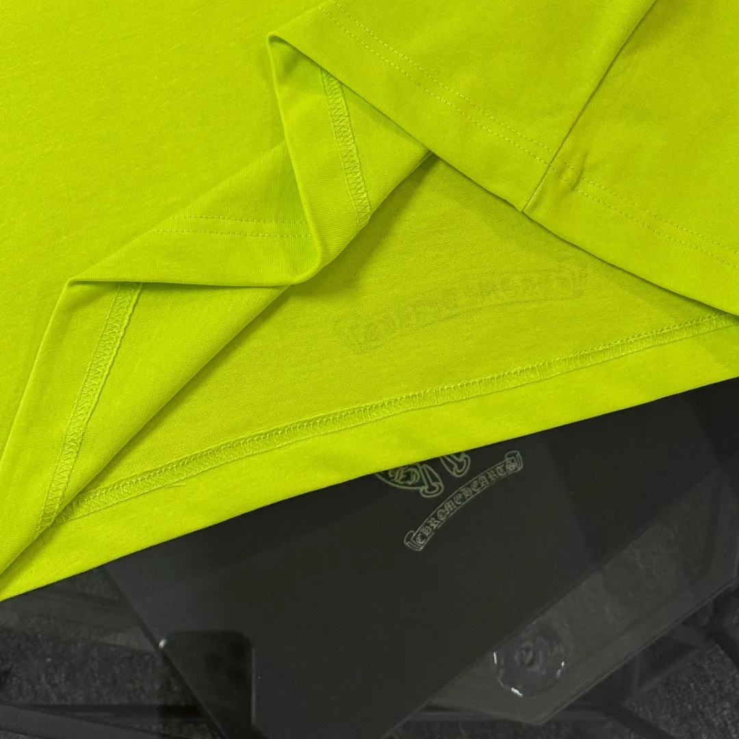 P180 Chrome Hearts 25 high version fabrics made of 300g high-density cotton, no deformation, no shrinkage, complete with three labels, same style for men and women, process: sleeve embroidery + digital printing, color: white, black, fluorescent green, SIZE: S-XL
